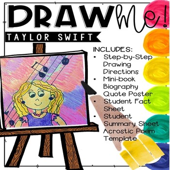 Preview of Draw Me! Taylor Swift Directed Drawing | Women's History Month