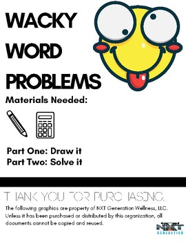 Preview of Draw/Solve Wacky Word Problems (5 Different Word Problems Included)