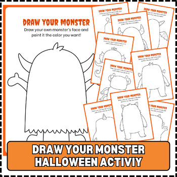 Preview of Draw Spooky Monsters Halloween Activites Halloween Craft Halloween Worksheet