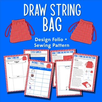 Preview of Draw String Bag Sewing Pattern + Instructions | Family and Consumer Science | FC