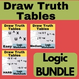 Draw Truth Tables Worksheets BUNDLE | Logic Worksheets