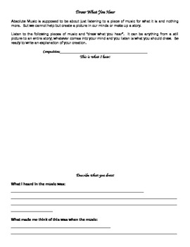 Preview of Draw What You Hear Worksheet