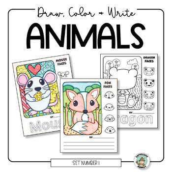 cute cartoon animals to draw with color