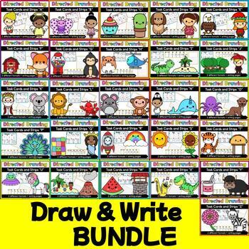 Preview of Draw & Write Bundle - Task Cards - Directed Drawing