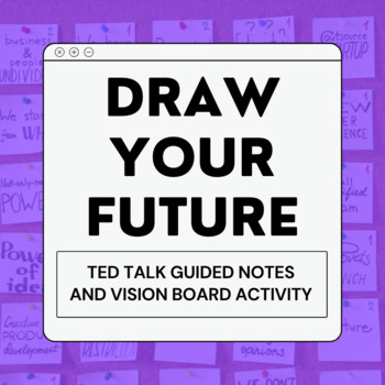 Preview of Draw Your Future! TED Talk Guided Questions & Vision Board Template