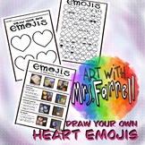 Draw Your Own Valentines Heart Emojis printable