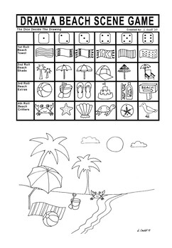 Download Draw a Beach Scene Game with BONUS Coloring Page by Hey That's My Art Teacher