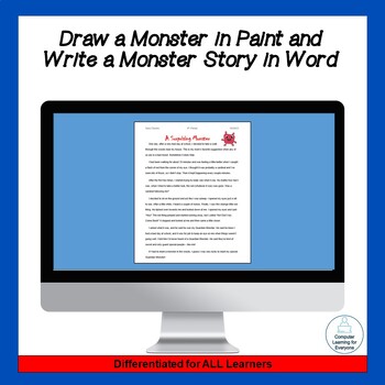 Preview of Monster Tale: Draw a Monster in Paint and Write a Monster Story in Word