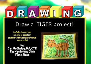 Preview of Fine Motor: Draw a Tiger FUN Art and Fine Motor Project!