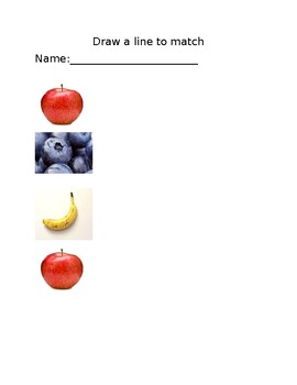 Preview of Draw a line to match -fruit