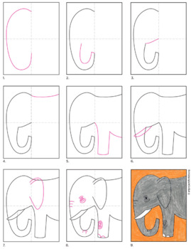 simple elephant drawing for kids