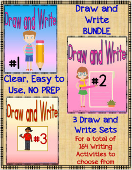 Preview of Draw and Write BUNDLE - Writing Prompts and Practice Worksheet Activities