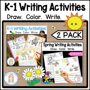 Draw and Write Activities 2 Pack l Spring and Year Round Writing Prompts