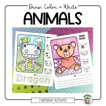 Draw and Write Animals 1 - Finish the Picture Pages - Distance Learning