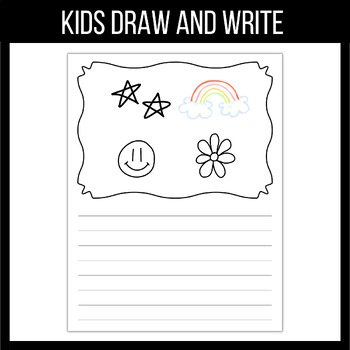 Primary Lined Writing Paper With Picture Box & Drawing Art Space