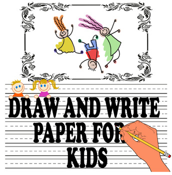 Preview of Draw and Write Paper for Kids. Primary Composition Half Page Lined Paper