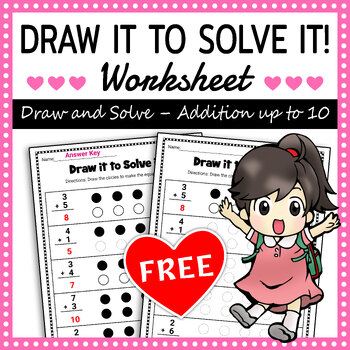 Preview of Draw it to Solve it! (Ten Frame Math, Addition to 10) - Free