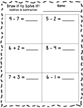 Draw it to Solve it! Printables (Addition & Subtraction) by Klever Kiddos