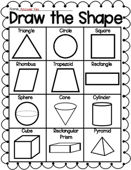 Draw the 2D and 3D Shapes Worksheet by Liddle Minds | TPT