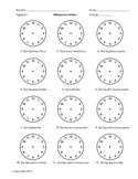 Draw the Clocks!  Spanish Time Worksheet