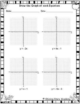 Draw the Graph from Linear Equation Integers Worksheets Math Problems