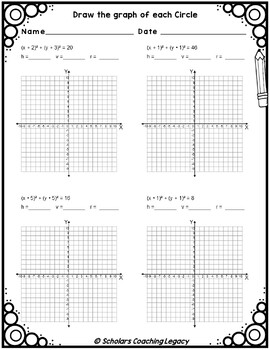 Draw the Graph of Circle (Irrational & Decimal Numbers) Worksheet Math ...