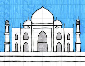 Taj Mahal Digital Pencil Sketch  Digital Sketches  Digital Art Buildings   Architecture Landmarks Cemeteries  Tombs  ArtPal