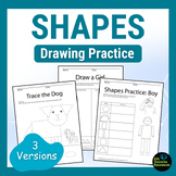 Draw with Shapes Trace & Draw Basic Shapes Worksheets Art 