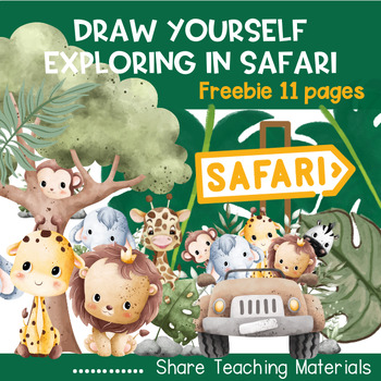 Preview of Draw yourself | Finish the Drawing | Mental Health | Safari Classroom Decor