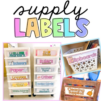 Preview of Student & Classroom Supply Labels | Editable | Cart Labels