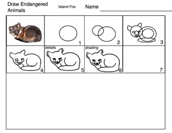 Drawing 13 Endangered Animals with Shapes #1, Plus 4 Writing Papers, Earth  Day