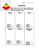 Math Geometry -- Drawing 3-D Solid Figures--Vertices, Face