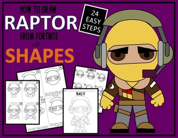 drawing activity bundle fortnite raptor - how to draw raptor fortnite step by step