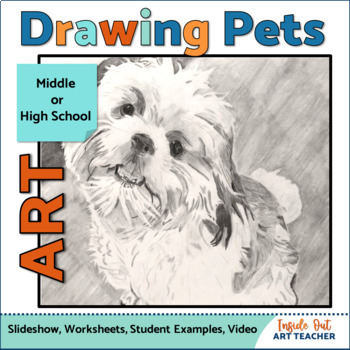 Preview of Drawing Animals in Graphite - Middle School Art - High School Visual Art Lesson