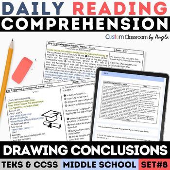 Preview of STAAR Drawing Conclusions Worksheets Inference Exit Ticket Quiz Warm Up