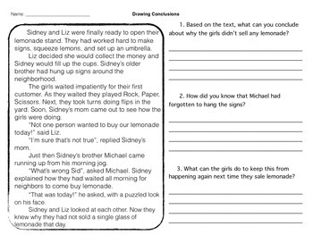 Drawing Conclusions Mini-Passage/Question Sets by Ashley Johnson