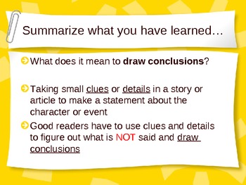 Drawing Conclusions PPT Lesson by Kari Bailey | Teachers Pay Teachers