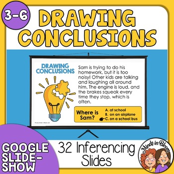Preview of Drawing Conclusions Slideshow - Practice Inference - No-Prep Google Slides
