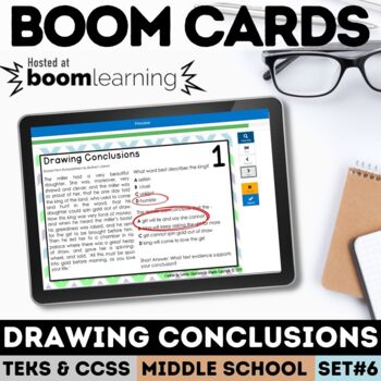 Preview of Drawing Conclusions Task Cards Digital Boom Cards