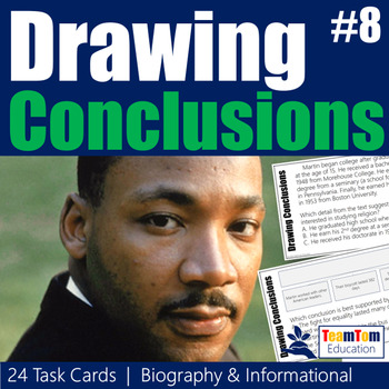 Preview of Drawing Conclusions Task Cards Martin Luther King Jr