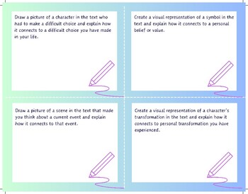 Preview of Drawing Connections ELA Task Cards for Visual Learners