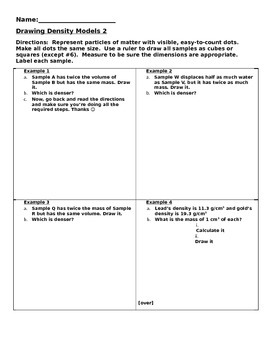 Preview of STEM/NGSS: Properties of Matter Drawing Density Models Exercise #2
