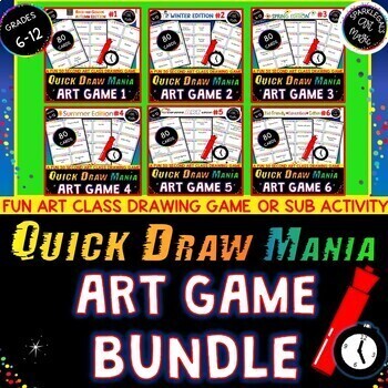 Preview of Art Drawing GAME! FAST-PACED FUN!"Quick Draw Mania" Bundle! Middle & High School