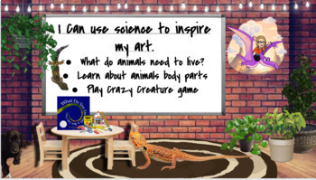 Preview of Drawing Game for Virtual Learning: Crazy Creatures Game and Bitmoji Classroom