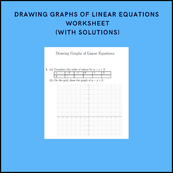 Preview of Drawing Graphs of Linear Equations Worksheet (with solutions)