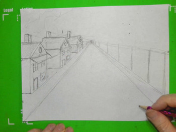 Preview of Drawing Houses In Perspective On A Road One Point Perspective
