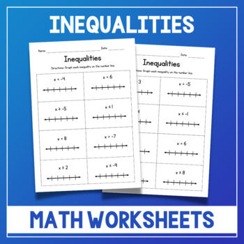 Preview of Drawing Inequalities Math Worksheets - Short Assessment - No Prep Morning Work