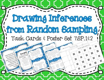 Preview of Drawing Inferences for Random Sampling Task Card and Poster Set ~ 7.SP.1 7.SP.2