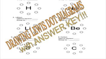 Preview of Drawing Lewis Dot Diagrams Worksheets with Answer Key