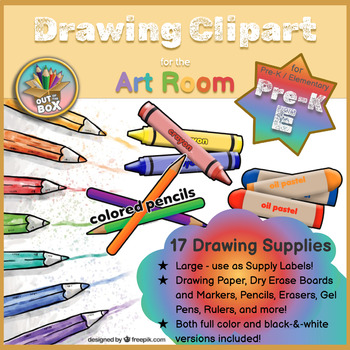 Preview of Drawing Materials ClipArt Pack